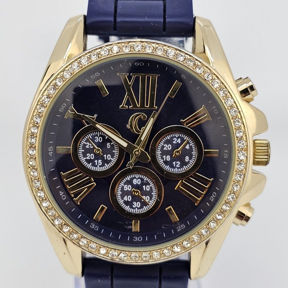Charming Charlie Women's Watch 46MM Blue Dial Blue Plastic Bands New‎ Battery - Picture 2 of 12